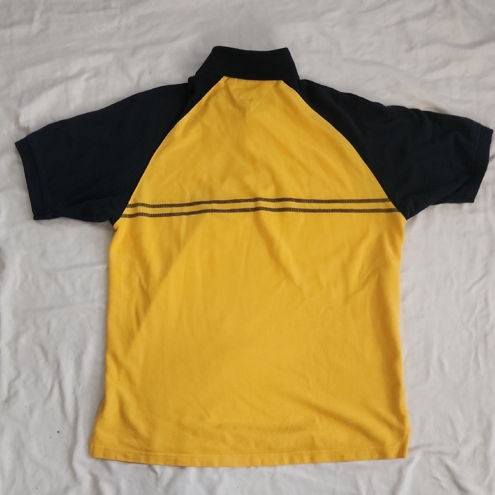 Tommy Hilfiger Men's Polo in Yellow & Navy Blue - Picture 5 of 7